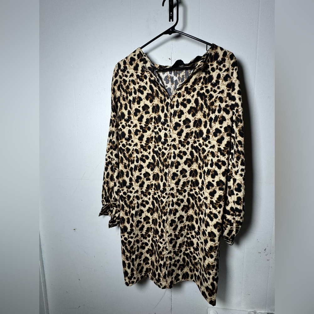 Reynah Couture Leopard Print Tunic Dress Size 2